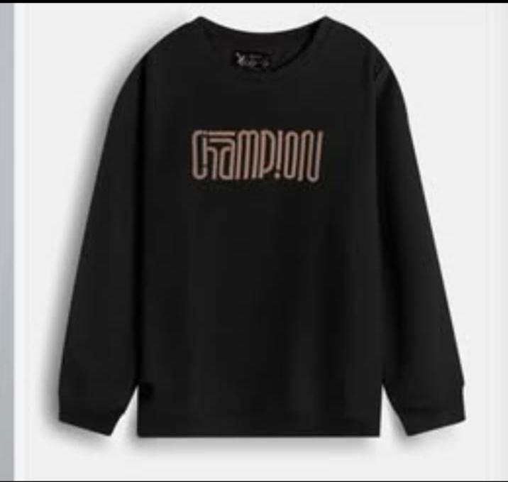 Boys Interlock Black Pullover