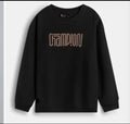 Boys Interlock Black Pullover