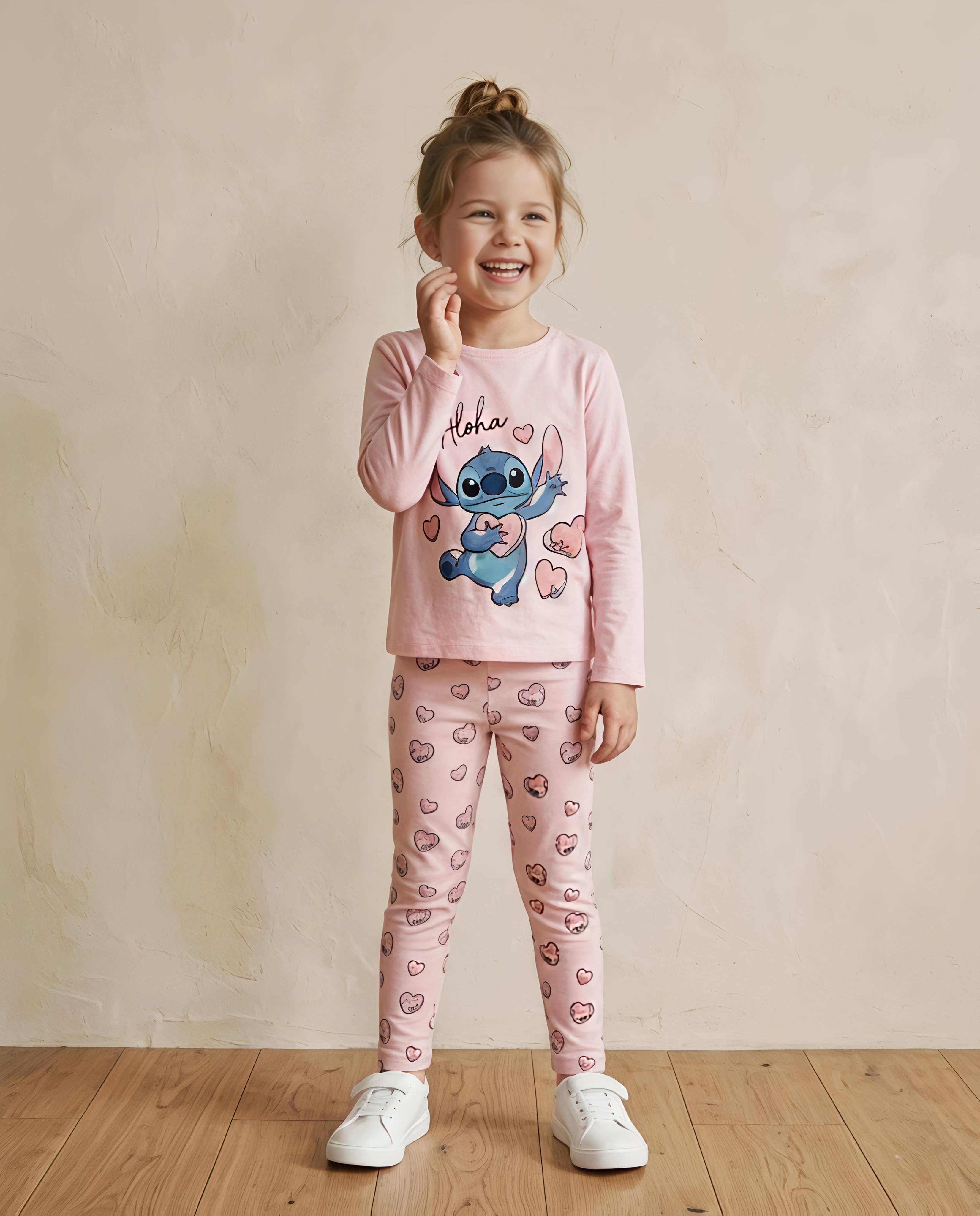 Girls printed pyjama set