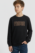 Boys Interlock Black Pullover