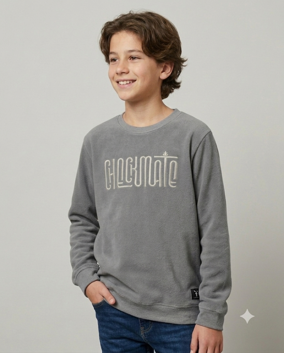 Boys Interlock Grey Pullover