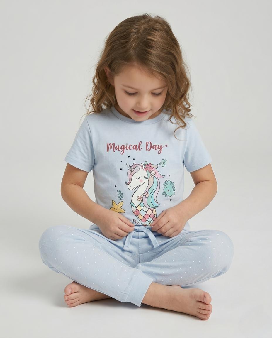 Girls Printed Pyjama Set