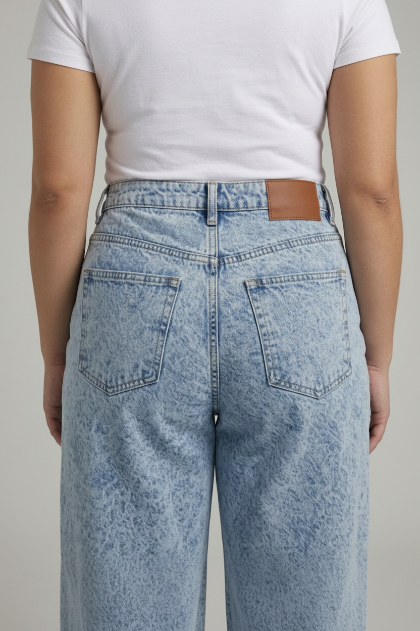 Women Blue Wide Leg Fit High rise Jeans