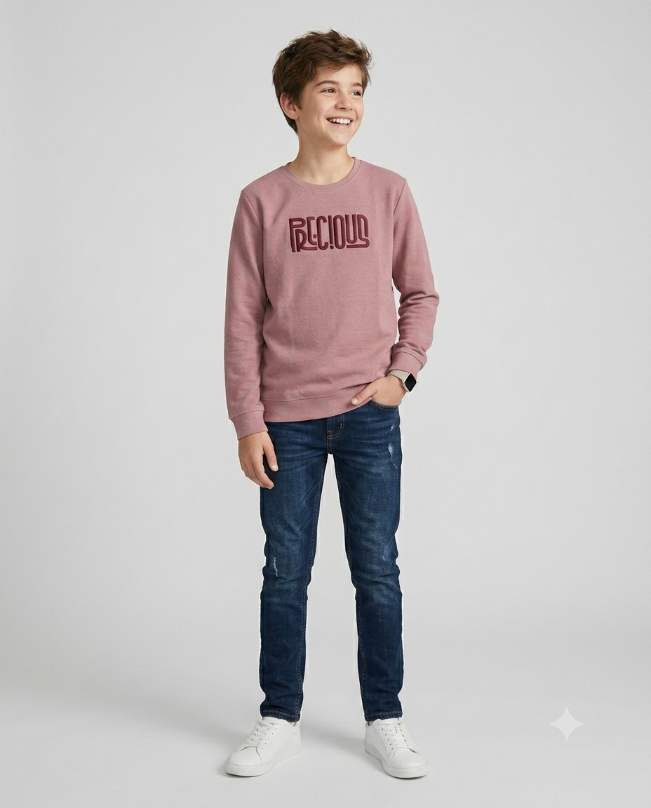 Boys Interlock pink colour pullover