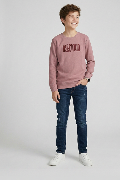 Boys Interlock pink colour pullover